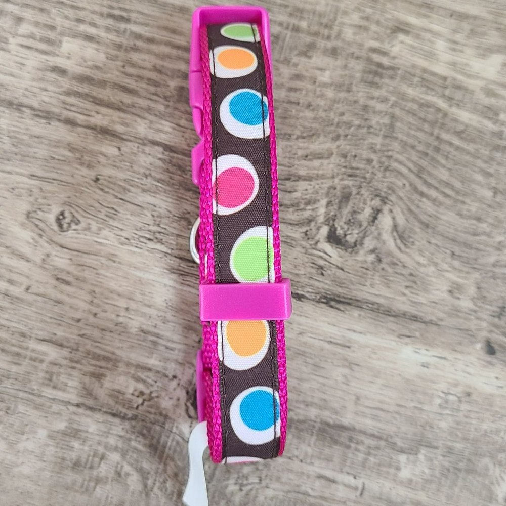 Top Paw Pink Groovy Dot Collar for Dogs - Size Small Neck 9-17" Adjustable - Picture 3 of 6